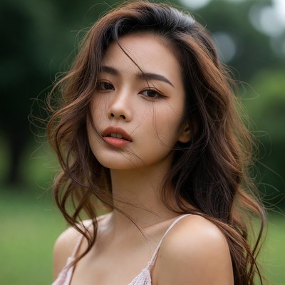 Portrait of a woman in nature