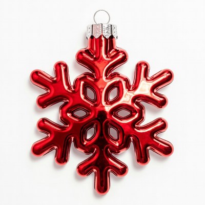 Red snowflake ornament for holiday season