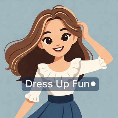 Dress up fun in a cartoon setting