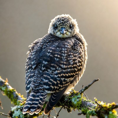 Bird perches on branch in nature scene