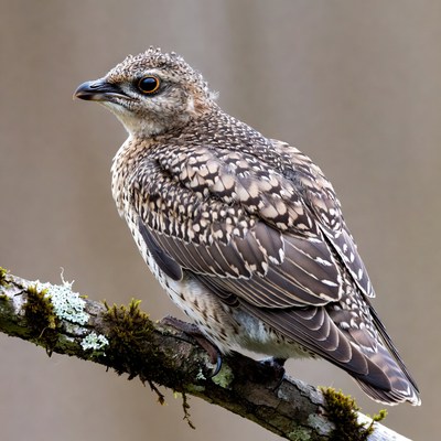 Bird resting on a branch in forest