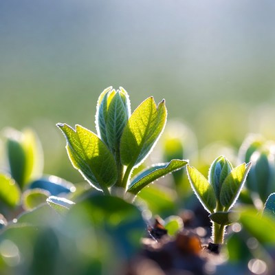 New plant growth in sunlight