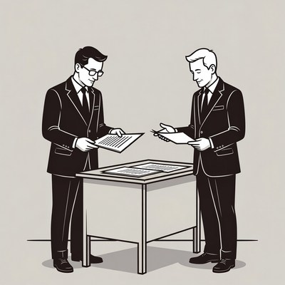 Business meeting between two men