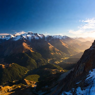 Mountain landscape at sunset in the andes