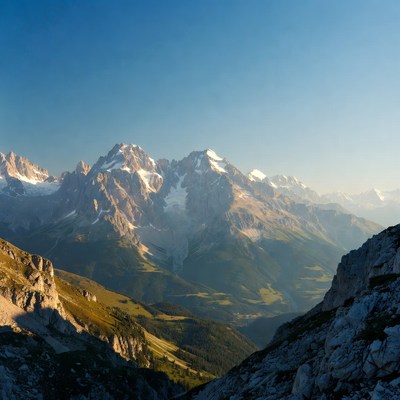 Mountain landscape during sunset in dolomites