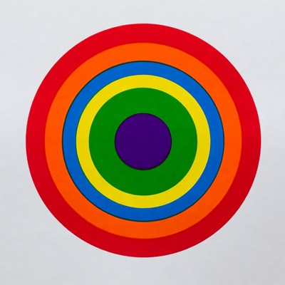 Colorful circles arranged in patterns
