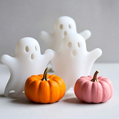 Ghosts and pumpkins for halloween fun