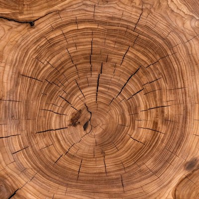 Wood log showing growth rings