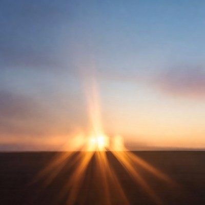 Bright sunset over the horizon