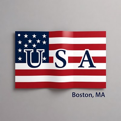 Usa flag display in boston