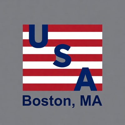 Boston usa flag design