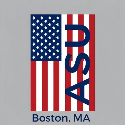 Flag design featuring boston label