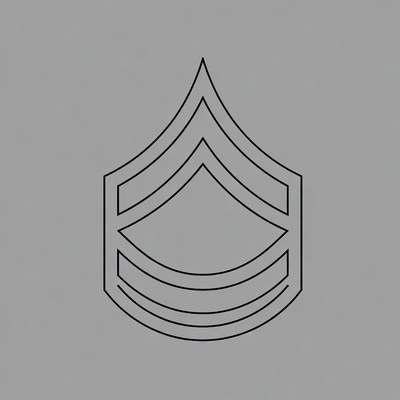 Outline of a badge design on gray background