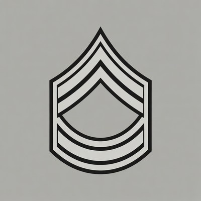Sergeant rank insignia design on grey background