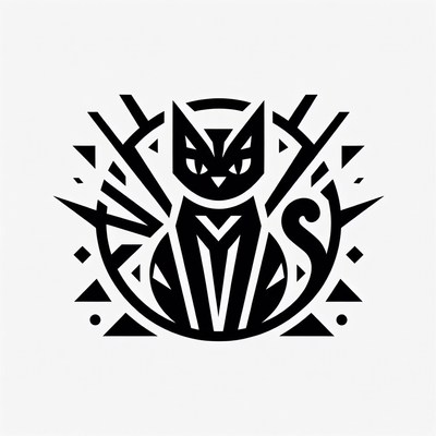 Stylized geometric cat design