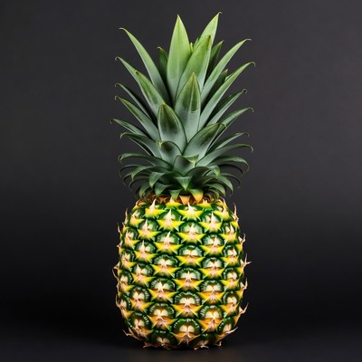 Single pineapple on a dark background