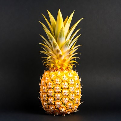 Golden pineapple on black background