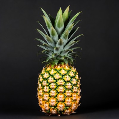 Pineapple on black background still