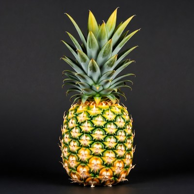 Pineapple still life on black