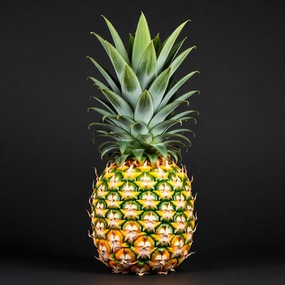 Pineapple isolated on black background