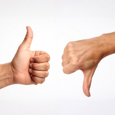 Hands showing approval and disapproval