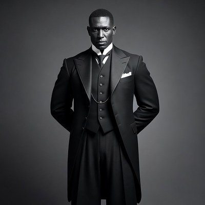 Man in formal attire standing still