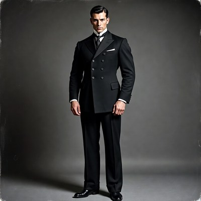 Man in formal suit stands confidently