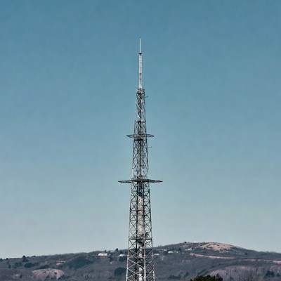 Communication tower on a clear day