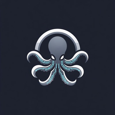 Octopus with digital design elements