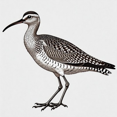 Curlew standing on one leg