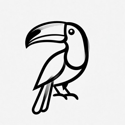 Outline of a toucan bird