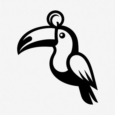 Black and white toucan illustration design