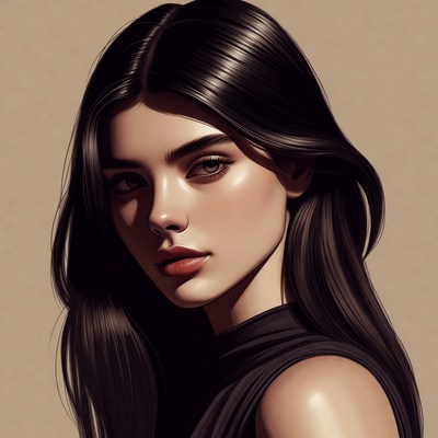 Young woman with long hair