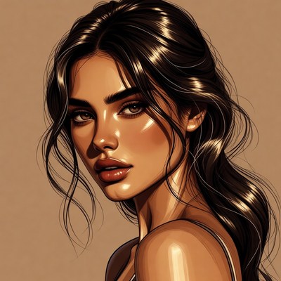 Portrait of a woman with long hair