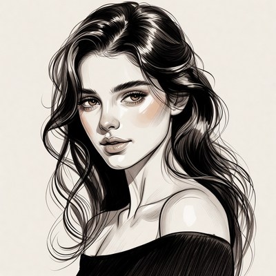 Stylized portrait of a young woman