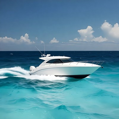 Boat moving fast through ocean water