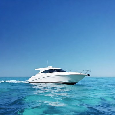 Boat moving in clear water