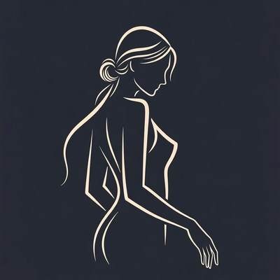 Outline of a woman in profile