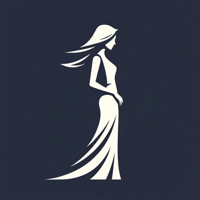 Silhouette of a woman in motion