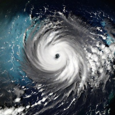 Hurricane forming over the ocean