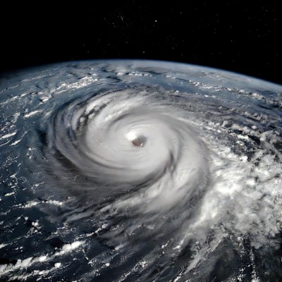 Hurricane swirling over earthâ€™s surface