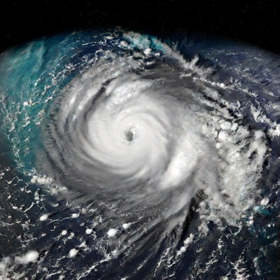 Hurricane forming over the ocean