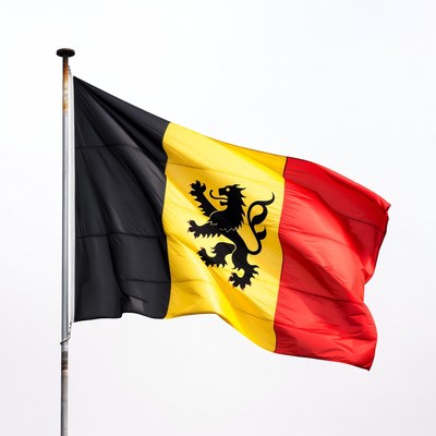 Flag waving in the wind during a sunny day