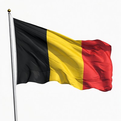 Belgian flag waving in the wind