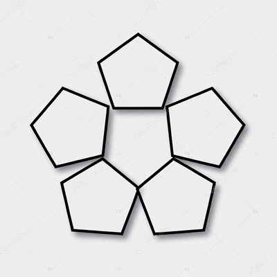 Five pentagons arranged together