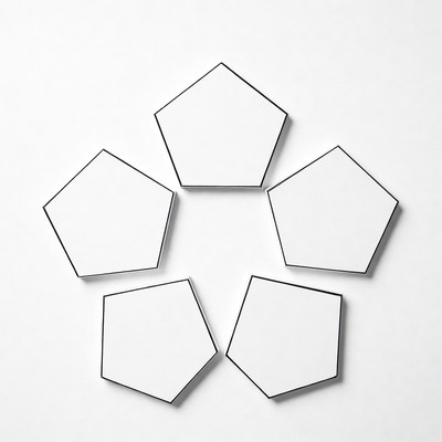 Simple pentagon shapes on white background