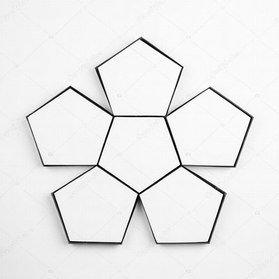 Flower shape wall design with hexagons