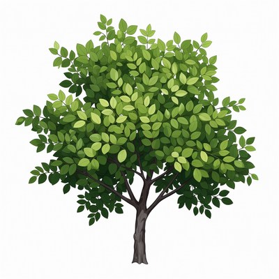 Tree with green leaves in summer