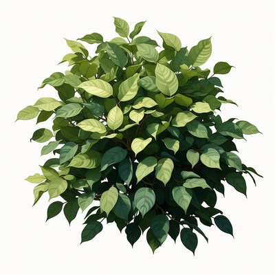 Green bush with many leaves
