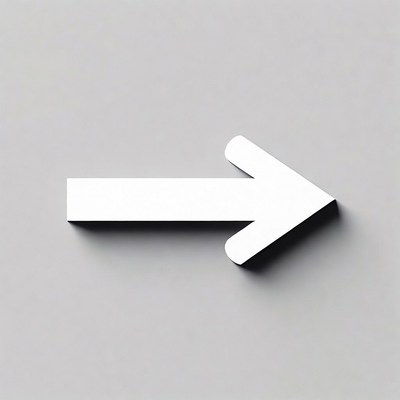 White arrow pointing right on light background